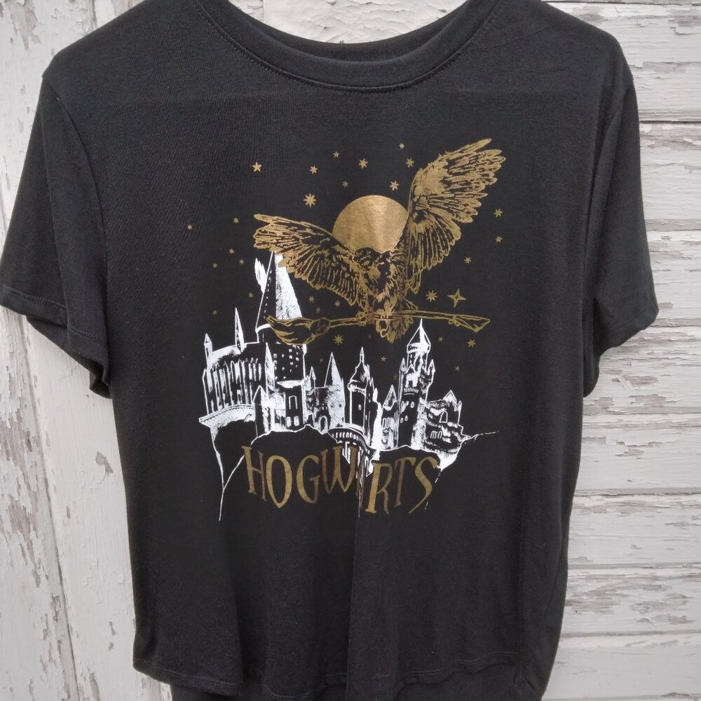 Hogwarts Wizarding World of Harry Potter Black and Gold Tee Size XXL